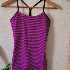 Lululemon size 4 striped tank top with build in bra